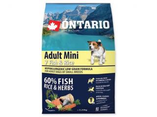 ONTARIO Adult Mini 7Fish  Rice 2.25kg (Superprémiové krmivo s rybím masem a rýží pro dospělé psy malých a trpasličích plemen)