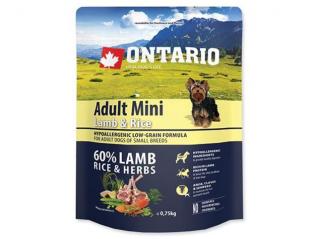 ONTARIO Adult Mini Lamb  Rice 0.75kg (Superprémiové krmivo s jehněčím masem a rýží pro dospělé psy malých a trpasličích plemen )