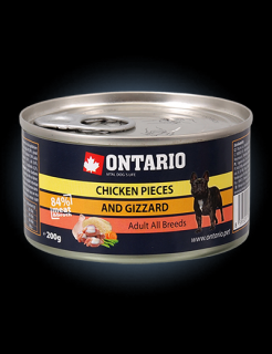 Ontario konzerva Chicken Pieces + Gizzard 200g