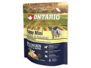 ONTARIO Puppy Mini Chicken  Potatoes 0.75kg (Superprémiové krmivo s kuřecím masem, bramborami a bylinkami pro štěňata malých plemen.)