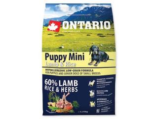 ONTARIO Puppy Mini Lamb  Rice 2.25kg (Superprémiové krmivo s jehněčím masem a rýží pro štěňata malých a trpasličích plemen)