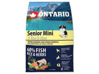 ONTARIO Senior Mini 7Fish  Rice 2.25kg (Superprémiové krmivo s rybím masem a rýží pro psy malých a trpasličích plemen starších 8 let)