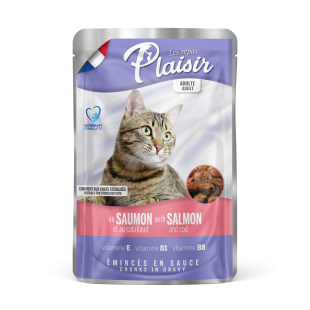Plaisir cat losos+treska 100g (Kapsička pro dospělé i kastrované kočky)