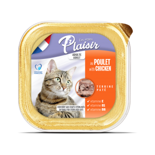 Plaisir cat vanička s kuřecím 100g (Pro dospělé i kastrované kočky)
