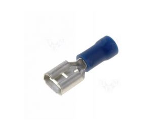 Faston-zdířka 6,3mm modrá pro kabel 1,5-2,5mm