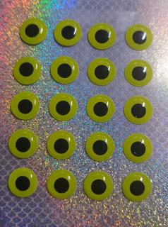 3D OČI FLUO LIME 6MM-20KS