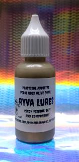 RYVA LURES PLASTISOL COLOR PEARL GOLD OLIVE 30ML.