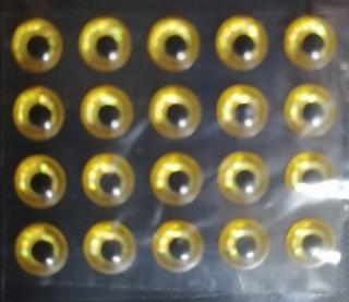 SAMOLEPÍCÍ OČI 3D GOLD-BLACK 5MM 20KS