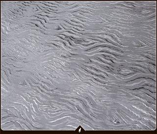 Dekorační látka Vlna stříbrná - závěs metrážový, šířka 295 cm. (Prvotřídní kvalita !!! Vyšívaná oboustranná látka !)