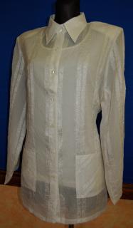 Košilová halenka s topem KLARIN - AKCE (Komplet KLARIN s krémovým  proužkovaným vzorem)