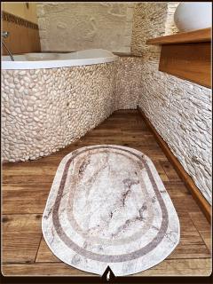 Koupelnová sada předložek Mramor běžovy 60 x 90 + 60 x 40 cm. (Koberec do vany, podlahová rohož, podložka do koupel - sada.  )