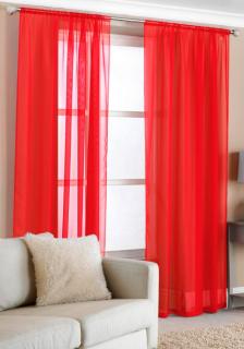 Luxusní voálová záclona VICTORIE červená , v. 120 až 290 cm, š. 300 cm až 500 cm (NOVINKA !!! Elegantní voálová záclona červená !!! )