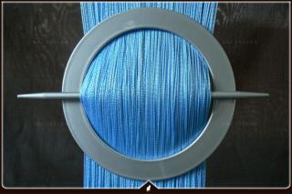 Provázková záclona, závěs s třásněmi - Lora š. 100 cm / v. 200 cm ( Kusová provázková záclona - modrá !)