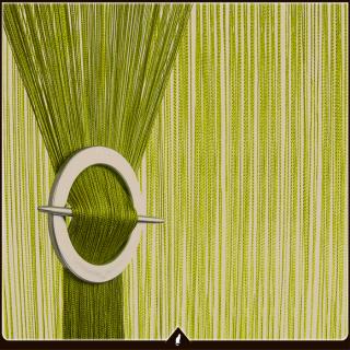 Provázková záclona, závěs s třásněmi - Lora š. 100 cm / v. 200 cm ( Kusová provázková záclona - zelená !)
