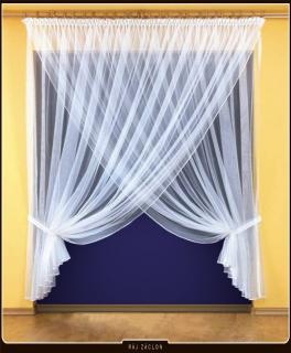 Voálová záclona hotová ELISS  - šíře 400cm (Voálová záclona s dekorativním vázáním)