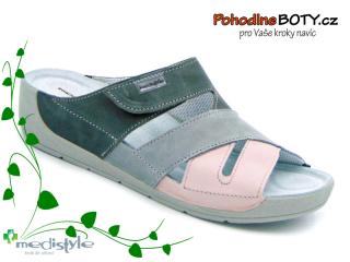 Dámská zdravotní obuv nazouvák Medistyle Denisa (šedo-růžová)