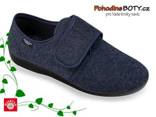 Pánské domácí papuče na suchý zip 652L238 (modro-šedé)