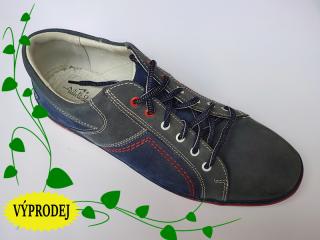 Pánské kožené sportovní boty modro-šedá
