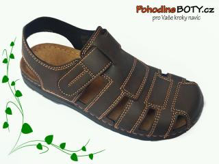 Pánské sandále hnědé Inblu s plnou špicí (35000022)