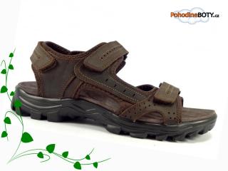 Pánské sandále nadměrné hnědé suchý zip (Selma - MR -71114)