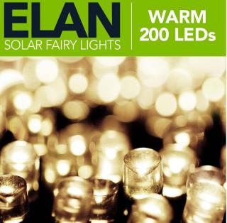 Solární LED řetě 200 LED / 20m teplá bílá