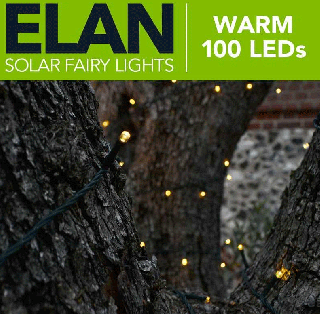 Solární LED řetěz  Elan  100 LED / 10m teplá bílá