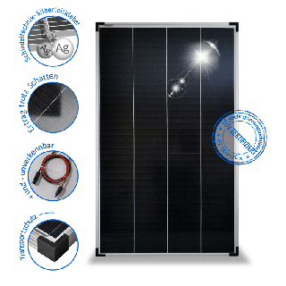 Solární panel 150 W  12V monokrystalický  PV-150-M-36-SH šindelový