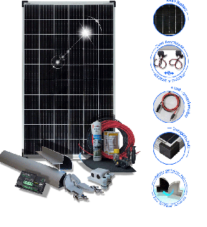 Solární sada 100 Watt CAMPER Multibusbar solární moduly s MPPT regulátorem nabíjení VOTRONIC pro obytné přívěsy