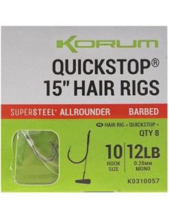 Korum Big Fish Quickstop Hair Rigs Barbed - 38 cm