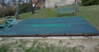 Krycí síť na pískoviště zelená, rozměr 1,2 x 1,2 m, gumolano ZDARMA (HDPE síť 115 g/m2)