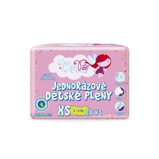 Jednorázové dětské pleny | MonPeri | XS 2 - 4 kg | 28 ks (Prodyšné jednorázové dětské pleny užívané v porodnicích)