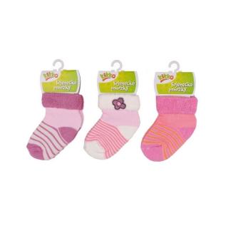 Kojenecké froté ponožky | 12 - 18 měsíců | Kikko | růžové | 1 ks (Kojenecké ponožky pro miminko v barvě pro holčičky)