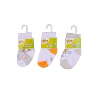 Kojenecké ponožky | 6 - 12 měsíců | Kikko | bílé zelené vzory | 1 ks (Kojenecké ponožky pro miminko v neutrálním provedení)