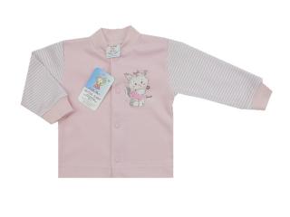 Kojenecký kabátek | růžový s potiskem | Autex Baby | velikost 68 (Barevný kabátek s dlouhým rukávem pro miminko ze 100% bavlny)