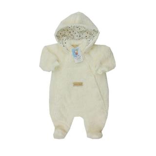 Kombinéza Lama pro miminko | smetanová | Autex Baby | velikost 68 (Hřejivý zimní overal s odepínací kapucí a obrázkem )
