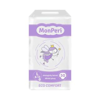 Monperi Eco Comfort jednorázové pleny | L 8 - 13 kg | 50 ks  (Hypoalergenní a ekologicky šetrné jednorázové dětské plenky)