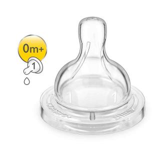 Náhradní dudlík Anti-colic | Philips Avent | 1 otvor | 0+ | 2 ks (Novorozenecká savička na kojenecké láhve Classic a Anti-colic)