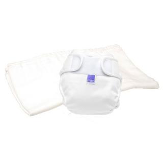 Testovací balíček | velikost 1 (do 9 kg) | Bambino Mio | bílý (Balíček obsahuje jedny plenkové kalhotky a jedny plenky)