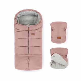 Zimní set fusak Jibot 3v1 a rukavice | PetiteMars | Dusty Pink | růžový (Nastavitelný zimní fusak a hřejivé rukavice zajistí pohodlí a teplo během chladného období)