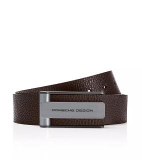 Porsche Design Casual Hook Buckle Belt 35 mm pásek s klipovou sponou kožený tmavě hnědý