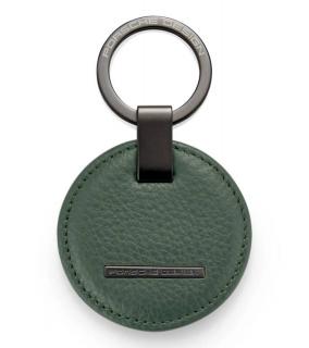 Porsche Design Keyring Circle kožený přívěsek na klíče kruh,  zelený (Přívěsek na klíče Porsche Design s kruhovým koženým štítkem. Přizpůsobitelné.)