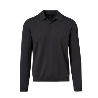 Porsche Design LONG SLEEVE POLO černá jet black