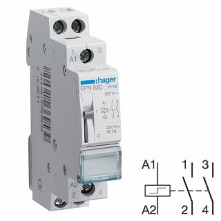 HAGER EPN520 Impulsní relé 16A, 2S, 230V AC / 110V DC (HAGER EPN520)