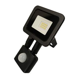 LED reflektor vč. PIR, 10W, 5000K, IP65, 800Lm (Ecolite RLED48WL-10W/PIR)