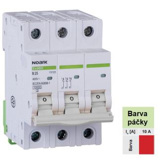 Noark 100411 Ex9BH 3P C10 Instalační jistič 10 kA, charakteristika C, 10 A, 3pól (Ex9BH 3P C10)