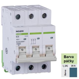Noark 100414 Ex9BH 3P C20 Instalační jistič 10 kA, charakteristika C, 20 A, 3pól (Ex9BH 3P C20)