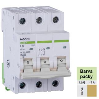 Noark 100502 Ex9BH 3P D13 Instalační jistič 10 kA, charakteristika D, 13 A, 3pól (Ex9BH 3P D13)