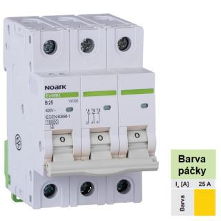 Noark 100505 Ex9BH 3P D25 Instalační jistič 10 kA, charakteristika D, 25 A, 3pól (Ex9BH 3P D25)