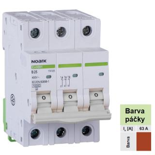Noark 100509 Ex9BH 3P D63 Instalační jistič 10 kA, charakteristika D, 63 A, 3pól (Ex9BH 3P D63)
