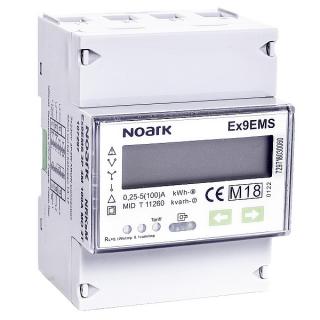 Noark 107299 Ex9EMS 3P 4M CT MB 2T Smart Elektroměr 3-polový, 4-modulový, nepřímé měření, Mbus-komunikace, 2-tarifní, LCD displej (Ex9EMS 3P 4M CT MB 2T)